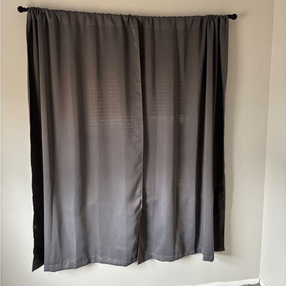 5 pairs charcoal/smoke grey room darkening curtains 37x63